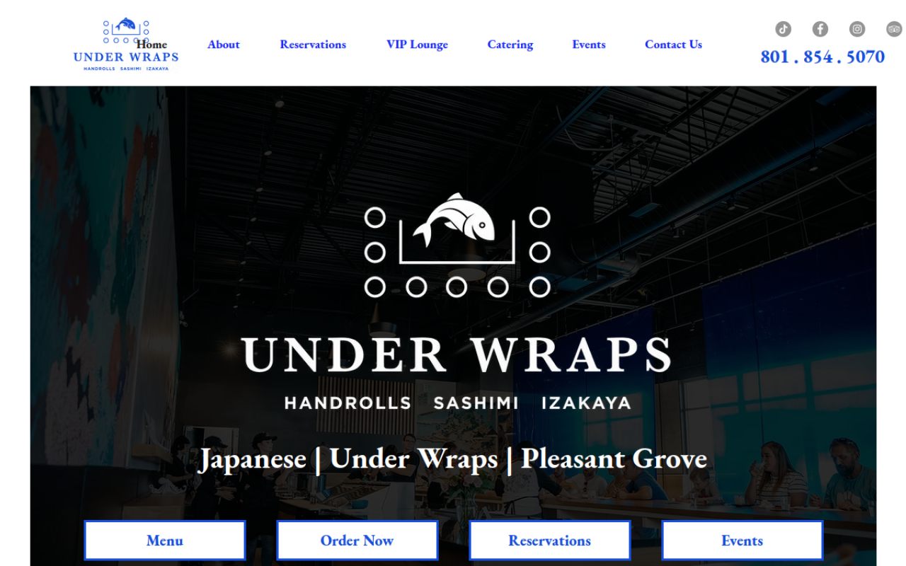 Under Wraps Sushi website